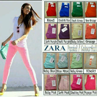 JUAL JEGGING ZARA HIGH QUALITY !! colorfull jegging