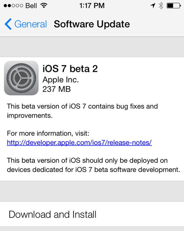 Apple Rilis iOS 7 Beta 2 (download)