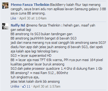 Perang di Fans Page Blackberry, Blackberry User VS Android User