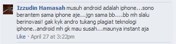 Perang di Fans Page Blackberry, Blackberry User VS Android User