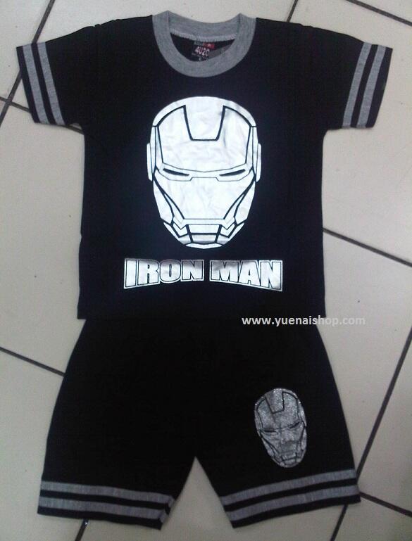 Terjual setelan anak gambar  logo Superhero  baju  kostum 