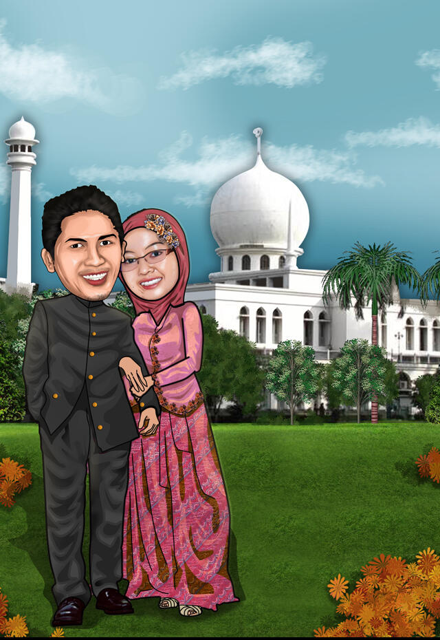 karikatur untuk nikahan, kado, ulang tahun, poster, apapun