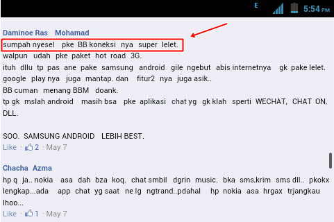 Perang di Fans Page Blackberry, Blackberry User VS Android User