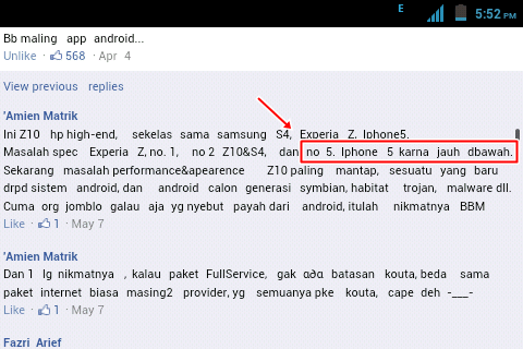 Perang di Fans Page Blackberry, Blackberry User VS Android User