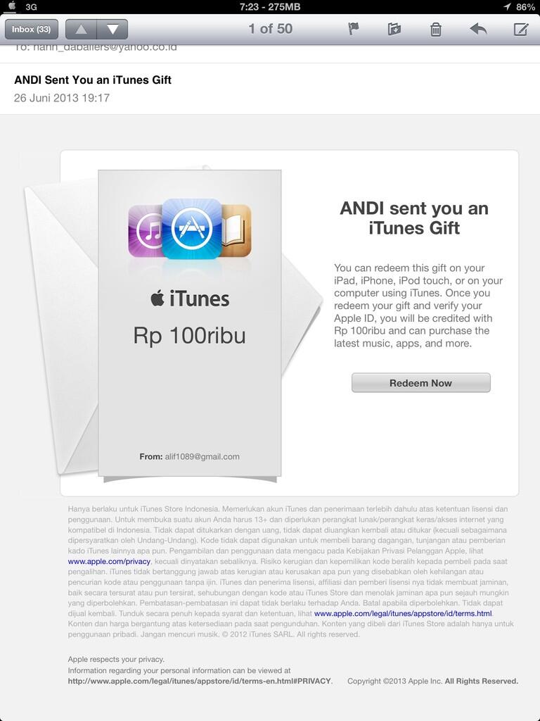 iTunes Store Indonesia | Jasa Pembelian Gift Cash / App / Movie / Music DLL