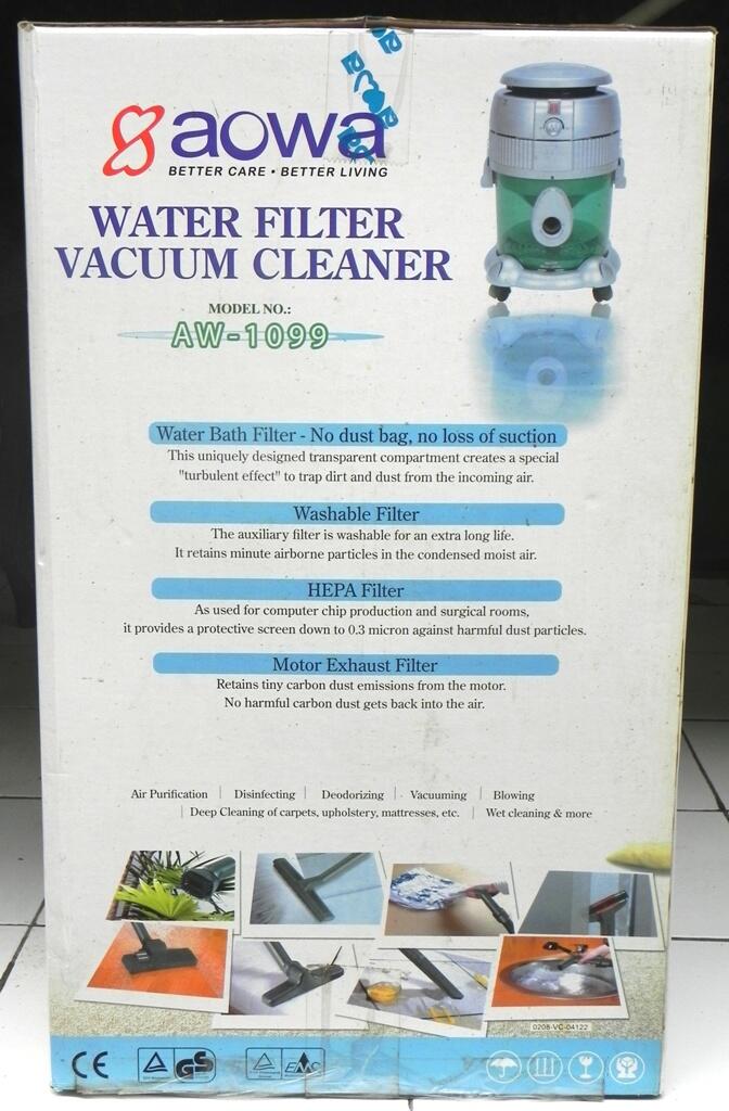 terjual aowa water filter vacuum cleaner model aw 1099 terjual aowa water filter vacuum cleaner model aw 1099