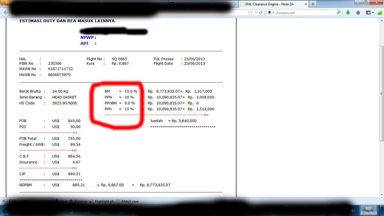 Kirim pake DHL, kena Bea Masuk 15%, PPH 15% (Pemerasan bukan??)