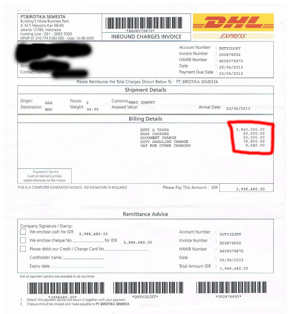 Kirim pake DHL, kena Bea Masuk 15%, PPH 15% (Pemerasan bukan??)