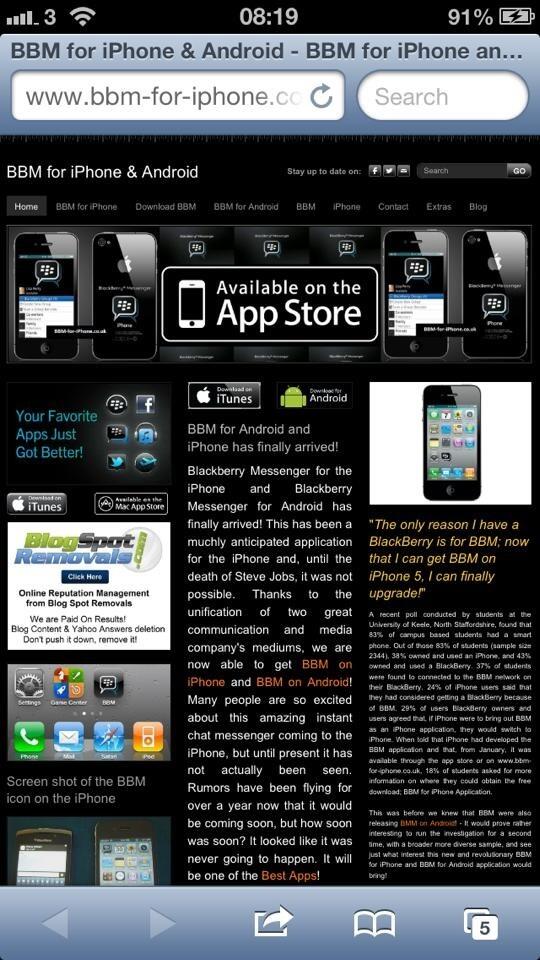 Just info BBM for iPhone
