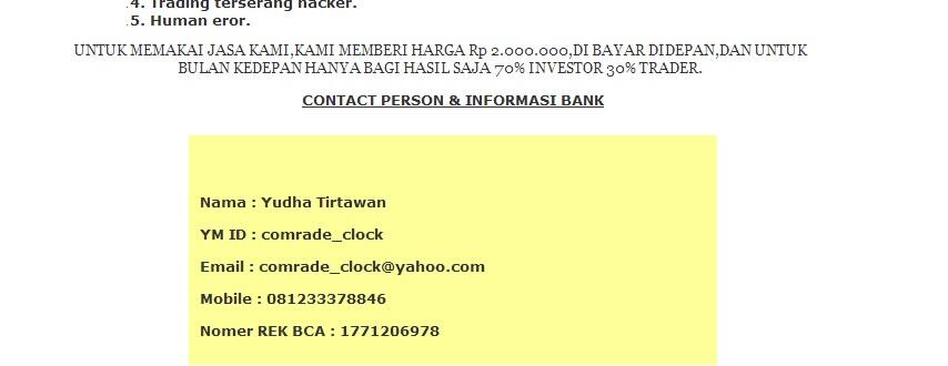 ada yang ketipu Rp. 45 juta di Bisnis Online