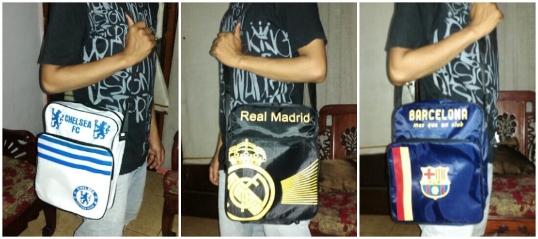 Tas Selempang CLUB BOLA | R.Madrid | BARCA | Chelsea FC. (ready stock)
