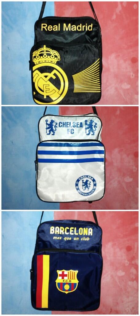 Tas Selempang CLUB BOLA | R.Madrid | BARCA | Chelsea FC. (ready stock)