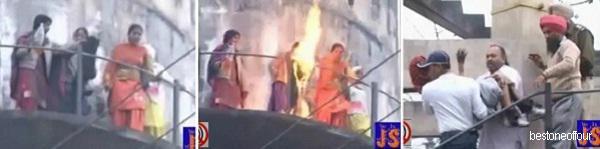(ISLAM MASUK) SUBHANALLAH!!! orang india membakar jilbab langsung dibakar oleh ALLAH