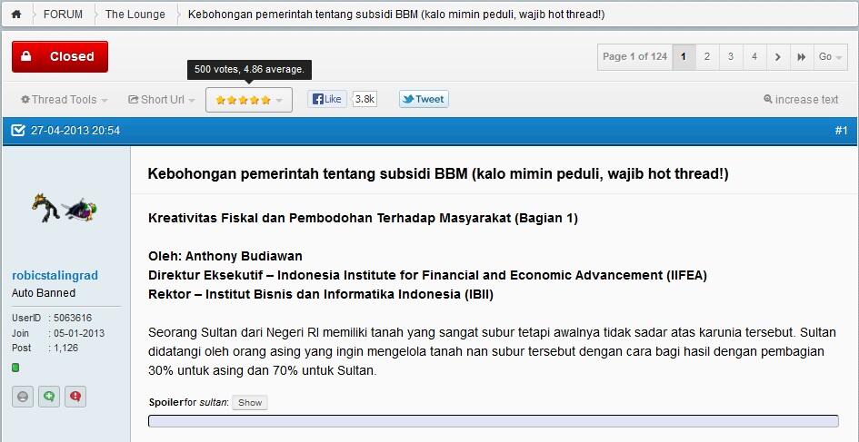 Lagi: Pemerintah Berbohong Soal Kenaikan BBM (kalo mimin peduli wajib hot thread !)