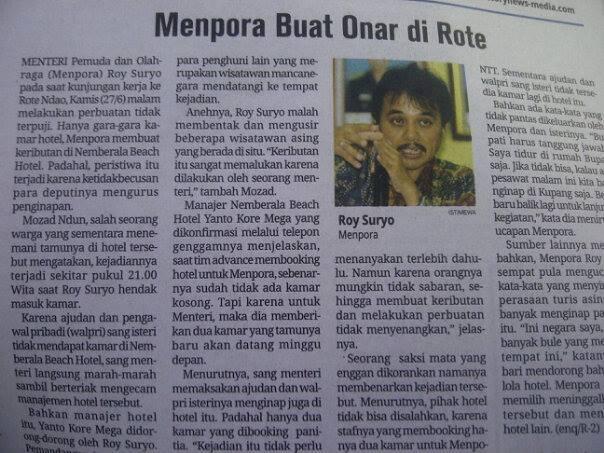 &#91;sensasi sukro&#93; Menpora Buat Onar di Rote