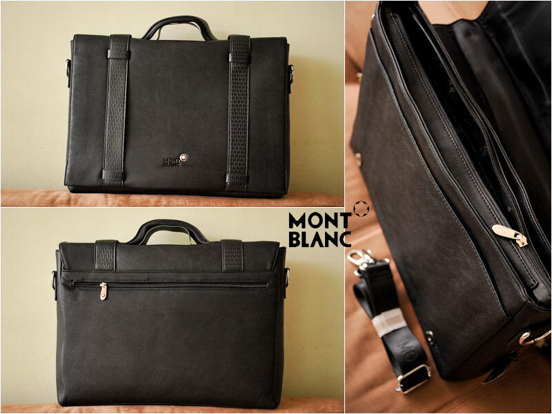 Tas MONTBLANC MB-85391 BLACK Bhn. Kulit Impor