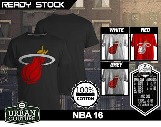 T-SHIRT KAOS DISTRO NBA BASKETBALL ( MIAMI HEAT LAKERS ETC) & SLAMDUNK READY STOCK !!