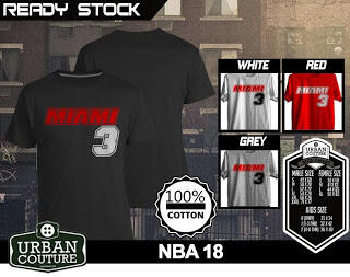 T-SHIRT KAOS DISTRO NBA BASKETBALL ( MIAMI HEAT LAKERS ETC) & SLAMDUNK READY STOCK !!