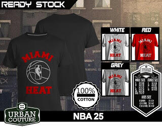T-SHIRT KAOS DISTRO NBA BASKETBALL ( MIAMI HEAT LAKERS ETC) & SLAMDUNK READY STOCK !!