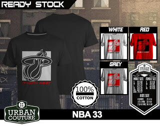T-SHIRT KAOS DISTRO NBA BASKETBALL ( MIAMI HEAT LAKERS ETC) & SLAMDUNK READY STOCK !!