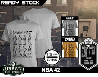 T-SHIRT KAOS DISTRO NBA BASKETBALL ( MIAMI HEAT LAKERS ETC) & SLAMDUNK READY STOCK !!