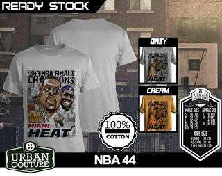 T-SHIRT KAOS DISTRO NBA BASKETBALL ( MIAMI HEAT LAKERS ETC) & SLAMDUNK READY STOCK !!