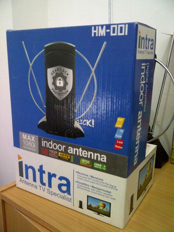 antena TV INDOOR + BOOSTER merk Intra murah