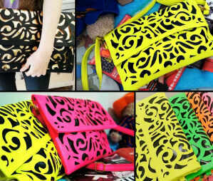 neon bag abstrak motif