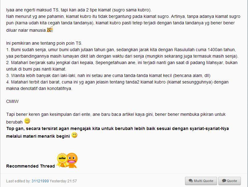 bisakah Kiamat DiCegah ? &#91;No Sara&#93; &#91;No offense&#93;