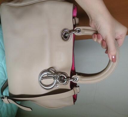 Tas/Bag Dior seri Diorissimo Second Medium Beige-Pink Kwalitas Premium