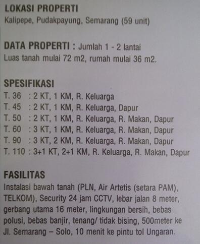 PERUMAHAN BUMI PESONA KALIPEPE CLUSTER SEMARANG MURAH