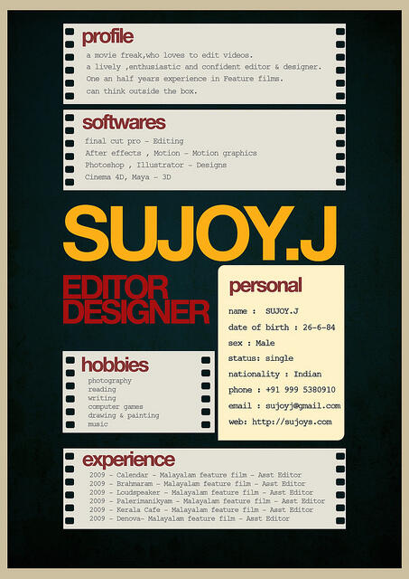 Resume super kreatif buat Graphic Designer