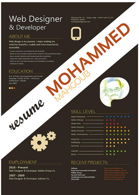 Resume super kreatif buat Graphic Designer