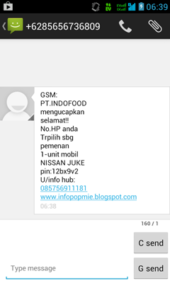 Kumpulan SMS penipuan