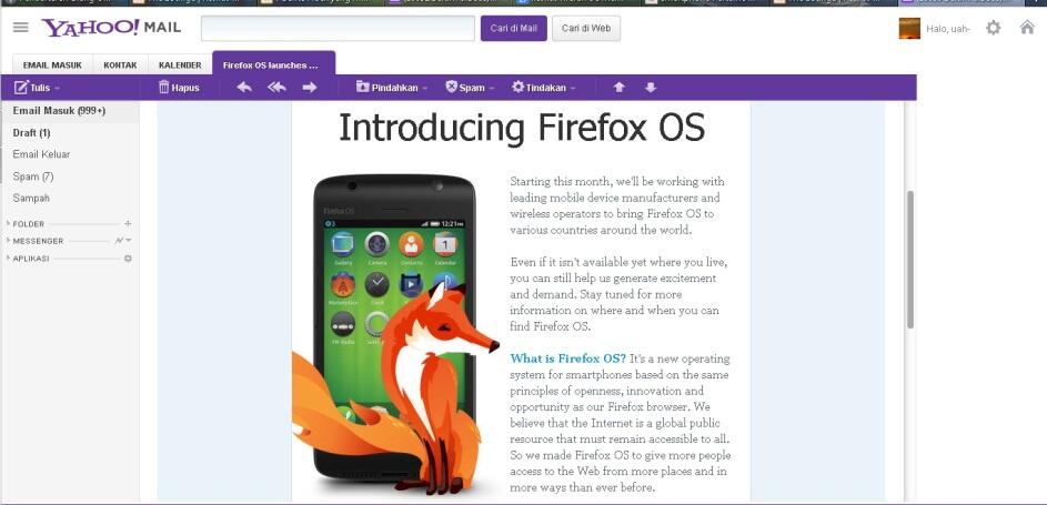 Dapet email Dari Mozilla Firefox (Firefox OS meluncur besok)