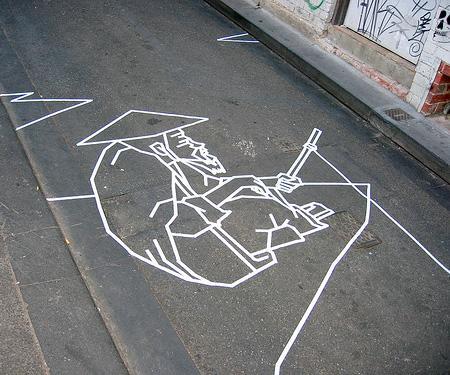 Graffiti unik menggunakan isolasi