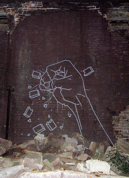 Graffiti unik menggunakan isolasi
