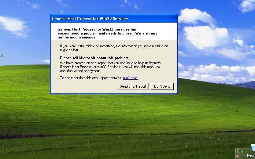 Error Generic Host Process for Win32 Services