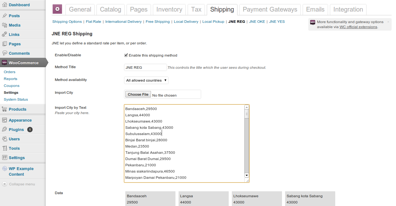 GRATIS! Plugin WooCommerce JNE Shipping