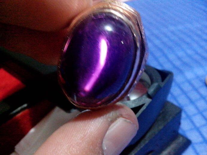 Cari Cincin Batu Kecubung Wulung (Hitam) Asli Isi Batu Berwarna Ungu