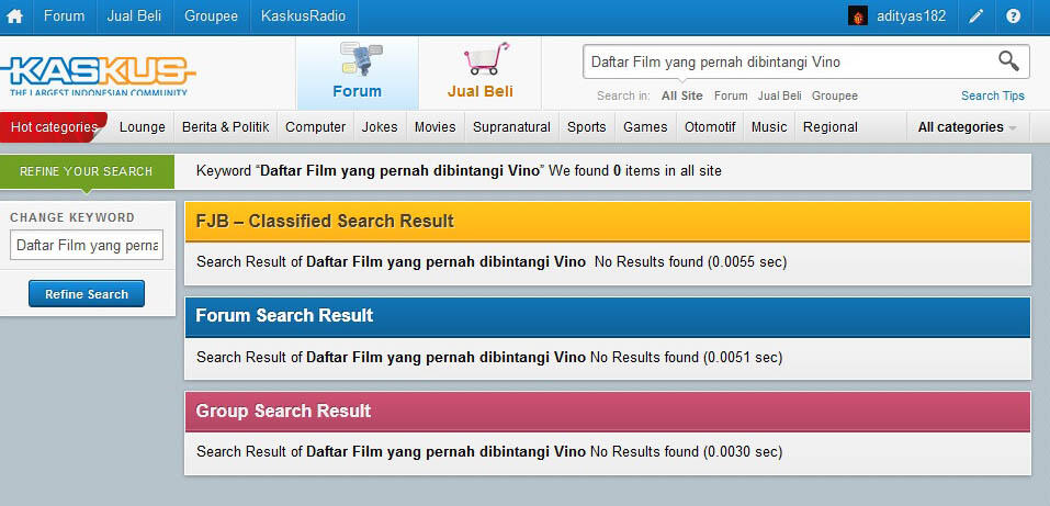  Daftar Film yang pernah dibintangi Vino 