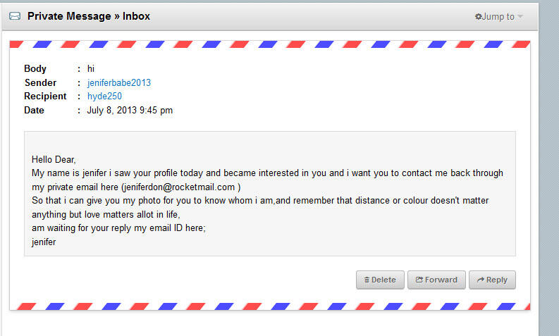 Private Message misterius gan, surat cinta gitu wkwkw