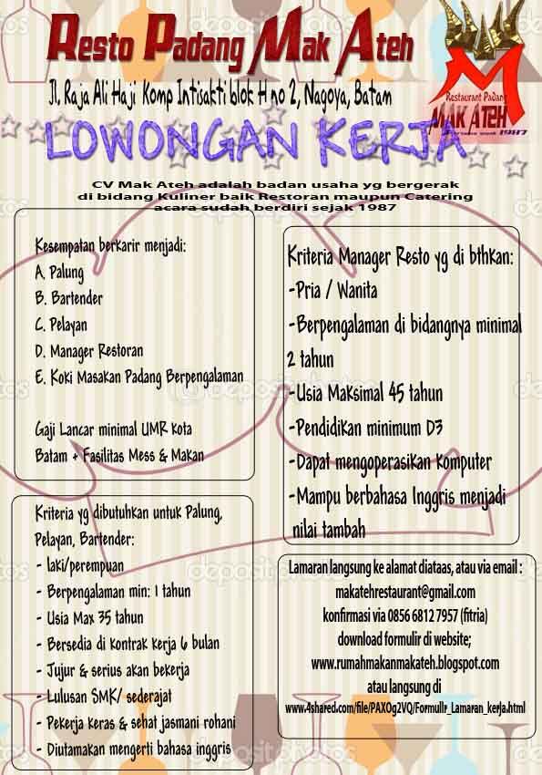 Urgent Butuh Anggota Baru Restoran Padang