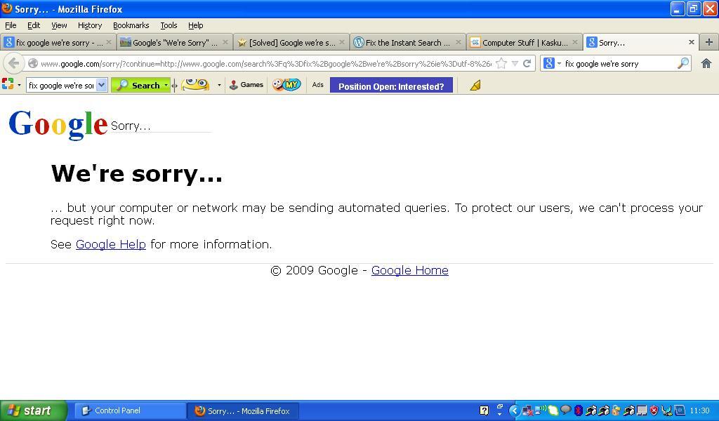 HELP!!!!!!!Cara mengatasi google we're sorry