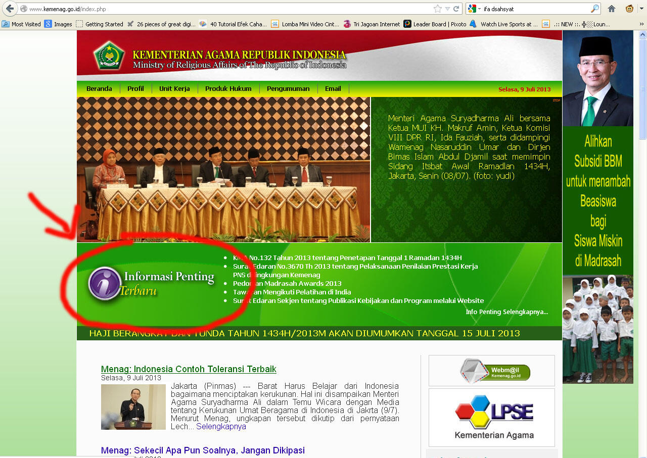 Penampakan &quot;Mirip&quot; Logo MLM di Website Kementrian Agama