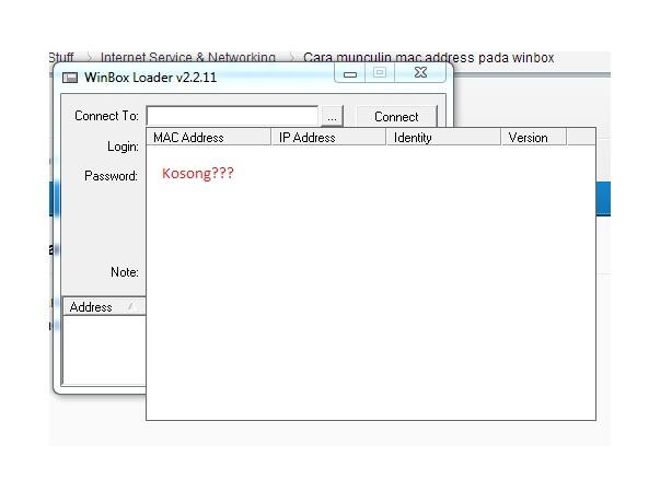 Cara munculin mac address pada winbox