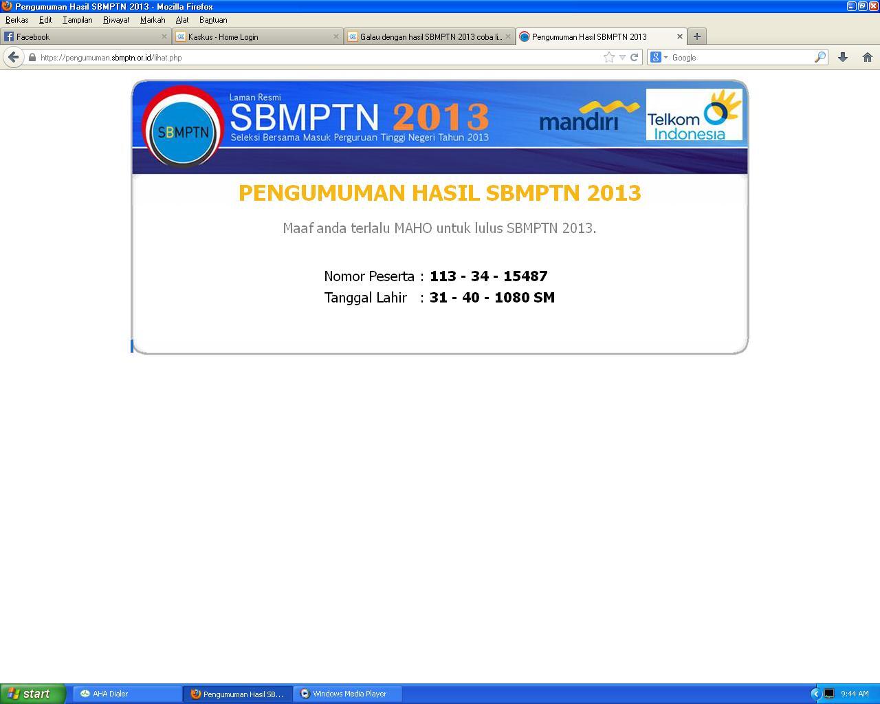 Galau dengan hasil SBMPTN 2013 coba lihat dimari..!!!!