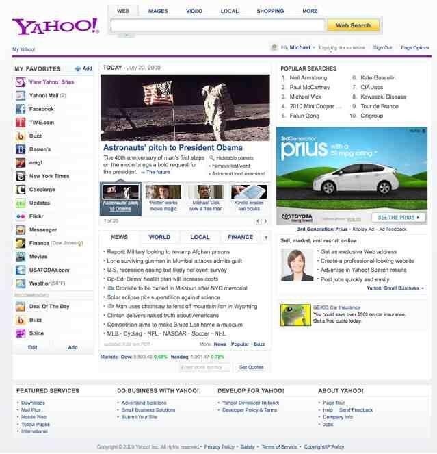 Homepage Yahoo dari Tahun 1994