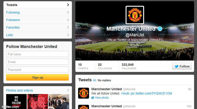 Manchester United Luncurkan Akun Twitter Resmi