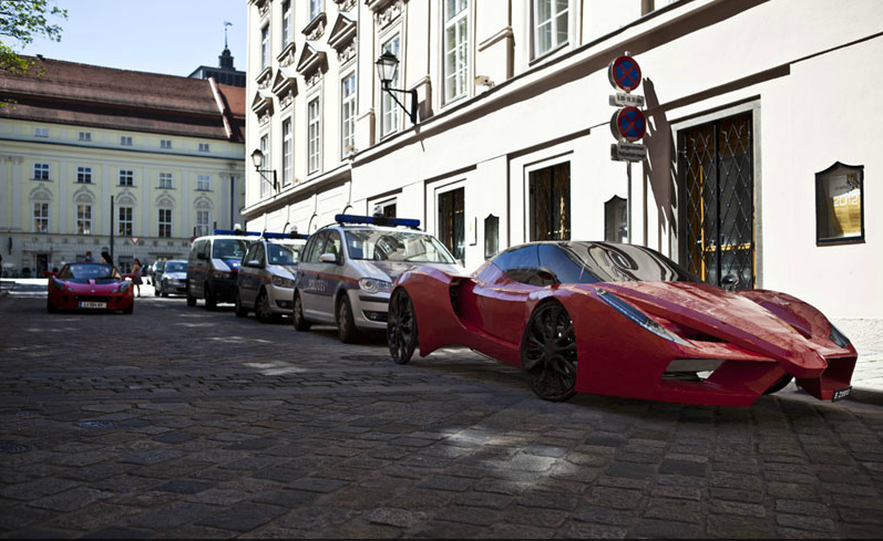 Supercar Ferrari dan Porsche Versi menggunakan rangka Pipa Paralon PVC